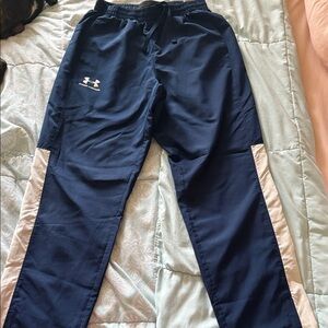 Men’s Under Armour Blue Athletic Pants with White Stripes